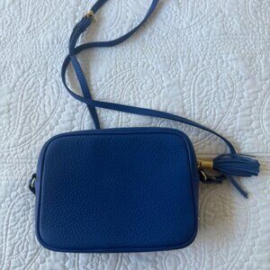 GiGi New York Madison Leather Crossbody w Tassel Cobalt Blue
